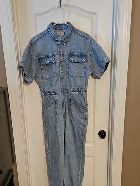 We The Free Light Wash Denim Jumpsuit